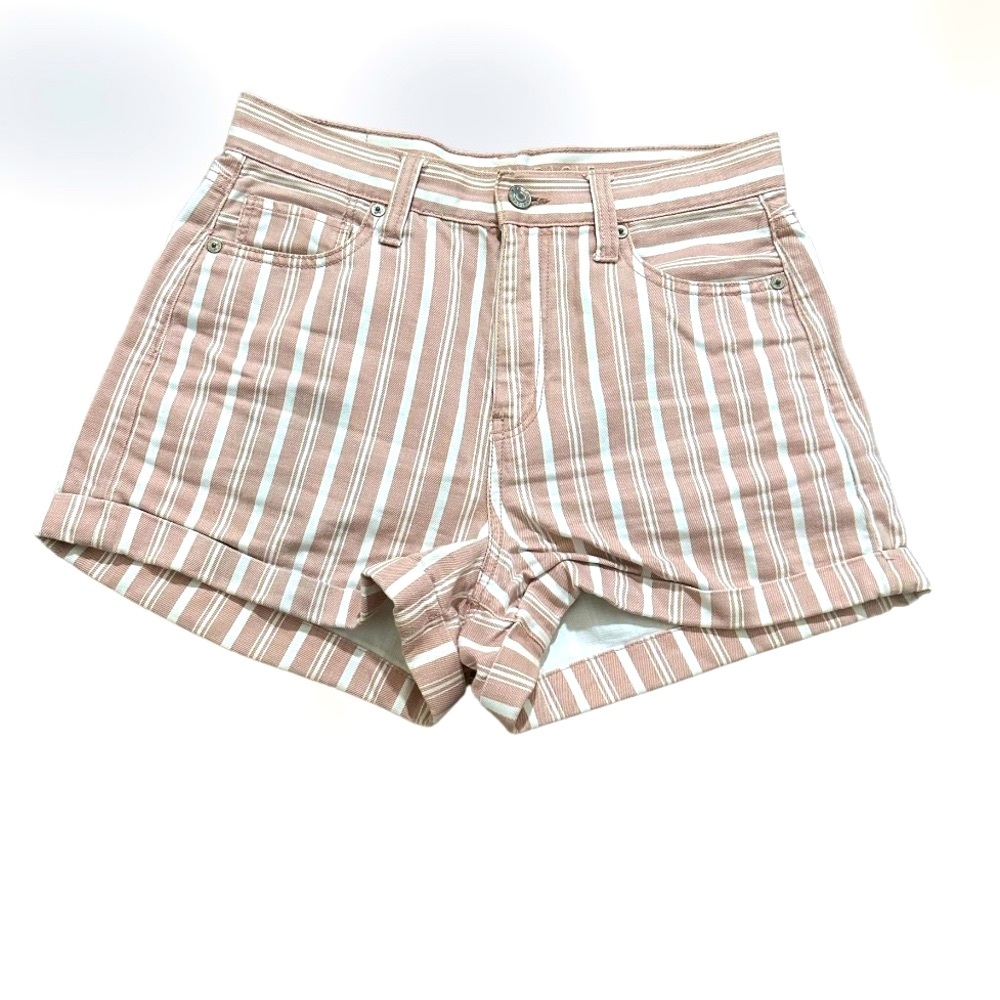 American Eagle Outfitters Pink and White Striped Shorts